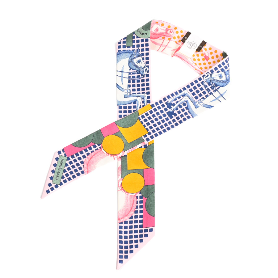 【中古SA品】  エルメス ツイリー   シルク THE YOKOHAMA FRONT