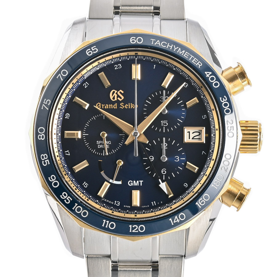 【中古A品】  グランドセイコー スポーツコレクション スプリングドライブ クロノグラフ GMT  SBGC242 ステンレス/イエローゴールド 銀座