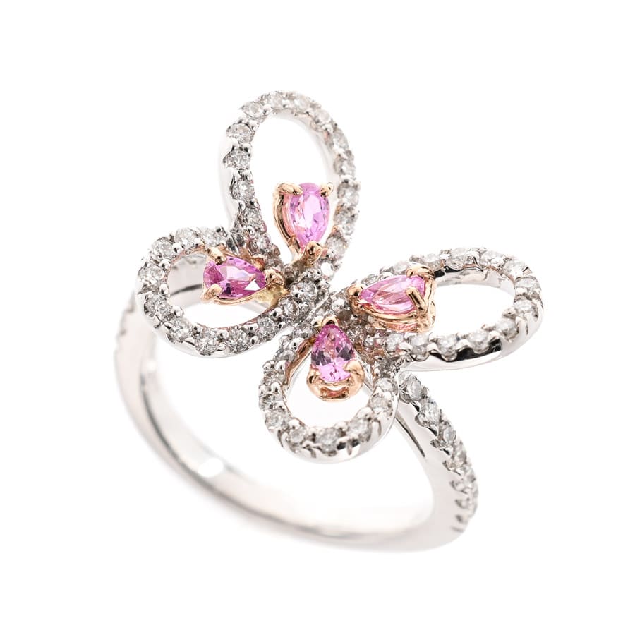 【中古A品】  ポンテヴェキオ ピンクサファイア リング   K18WP 元町本店