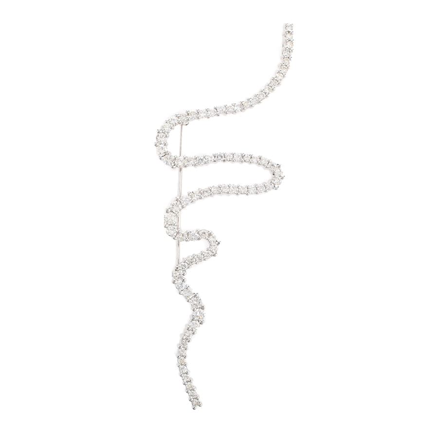 【中古A品】  その他ブランド ダイヤ ブローチ   K18ホワイトゴールド 銀座