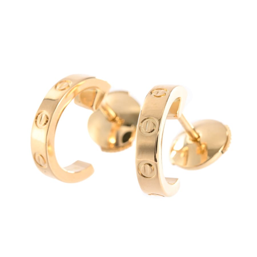 【中古A品】  カルティエ ミニラブピアス  B8028800 K18イエローゴールド 銀座