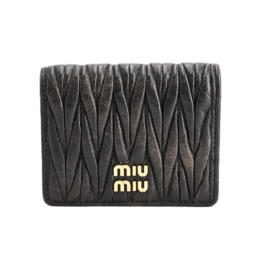 【中古AB品】  ミュウミュウ 2つ折りウォレット  5MV204 ラムスキン 新宿歌舞伎町店