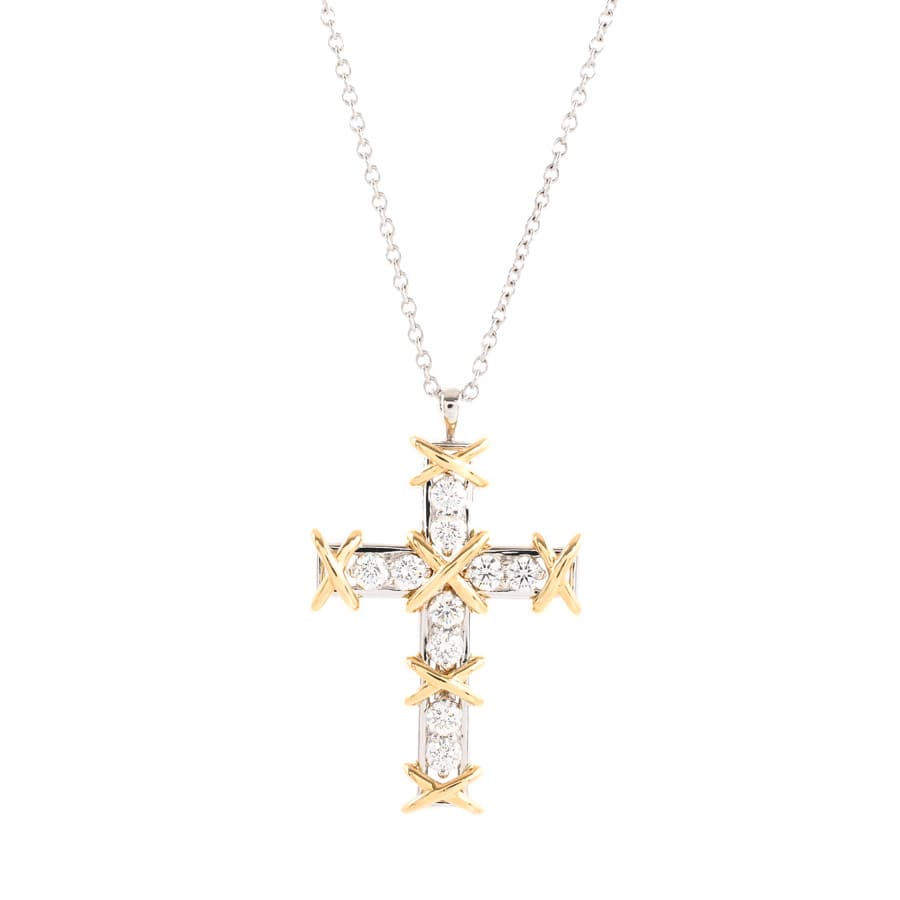 【中古A品】  ティファニー ジャンシュランバージェ クロス   プラチナ950/K18イエローゴールド(Pt950/K18YG) 新宿歌舞伎町店