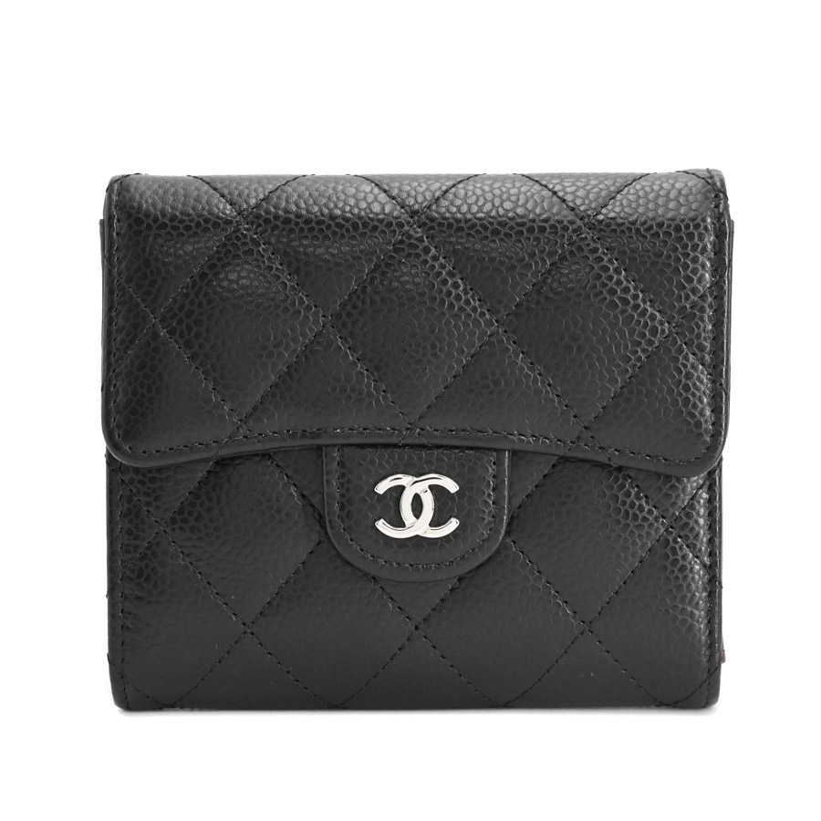 【中古A品】  シャネル クラシックスモールフラップウォレット  AP0231 キャビア 元町本店