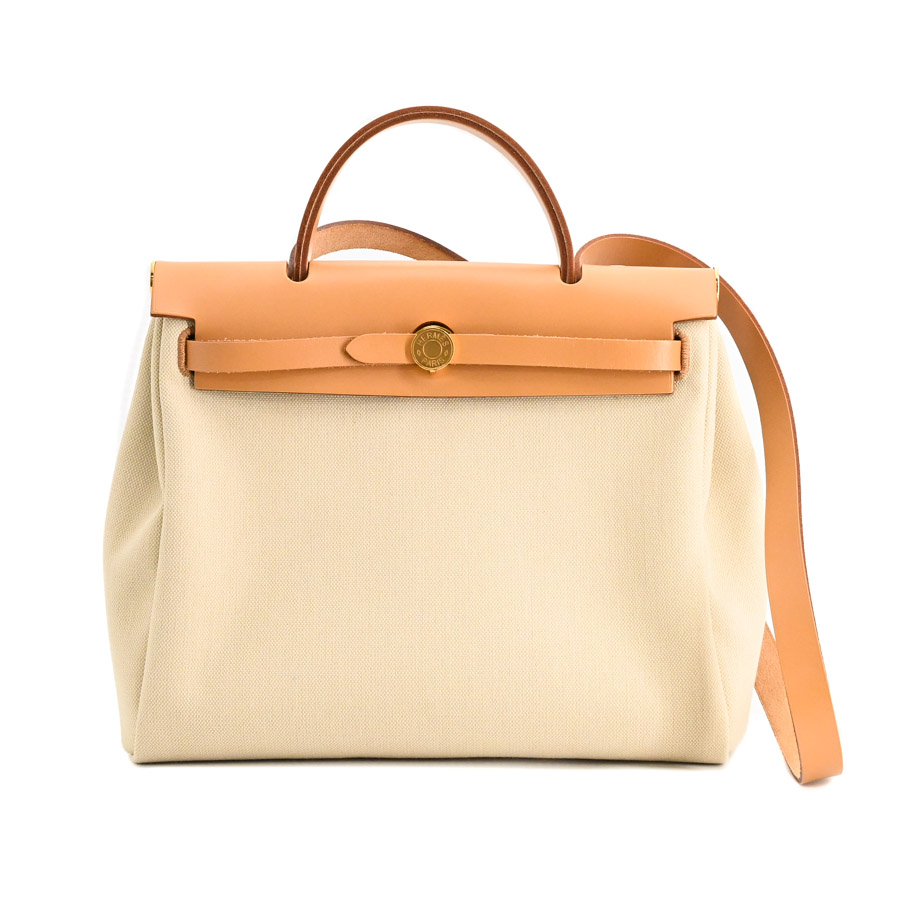 【中古A品】  エルメス エールバッグジップ31ルトゥルネ   トワルアッシュ 元町本店