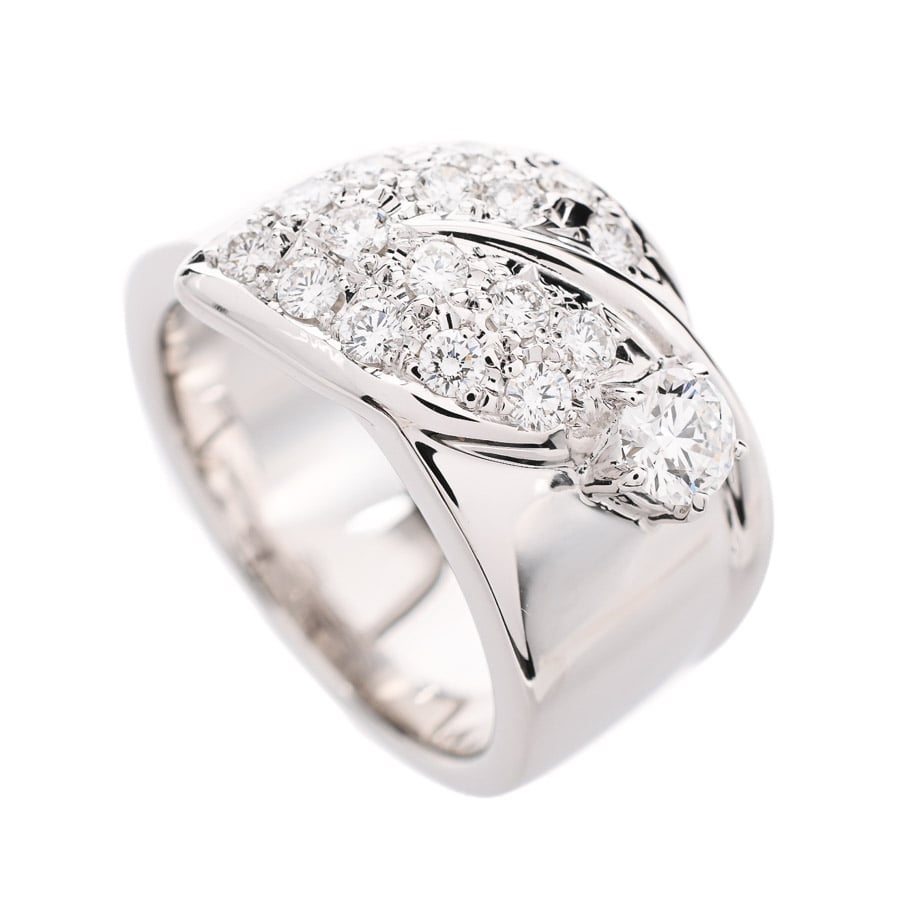 【中古A品】  タサキ ダイヤ リング   K18ホワイトゴールド 銀座