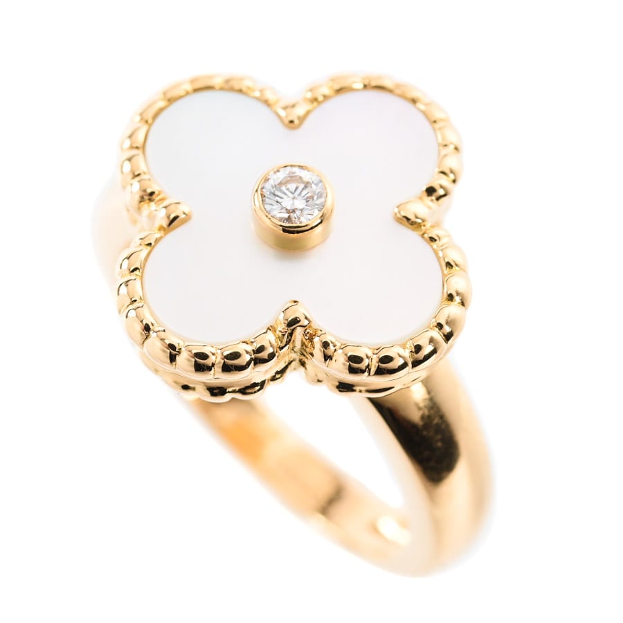 【中古A品】  ヴァンクリーフアーペル ヴィンテージアルハンブラ  VCARA41149 K18イエローゴールド 銀座