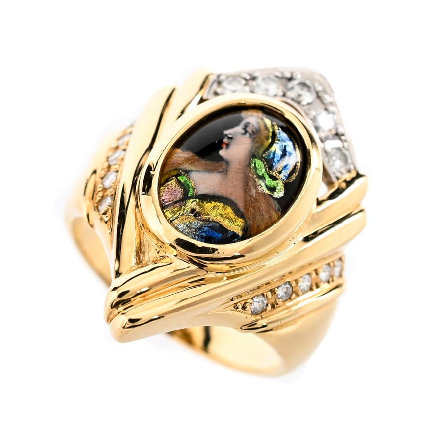 【中古A品】  カジミツオ エマーユ   プラチナ900/K18イエローゴールド(Pt900/K18YG) 横浜関内店