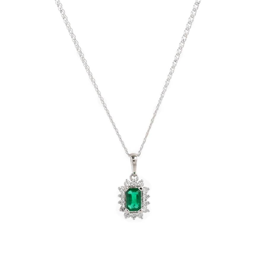 【中古A品】  ノンブランドジュエリー エメラルド ネックレス   Pt950/K18WG 元町本店