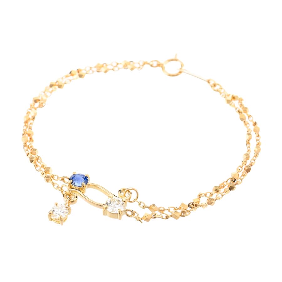 【中古A品】  ノンブランドジュエリー サファイア ブレスレット   K18YG 元町本店