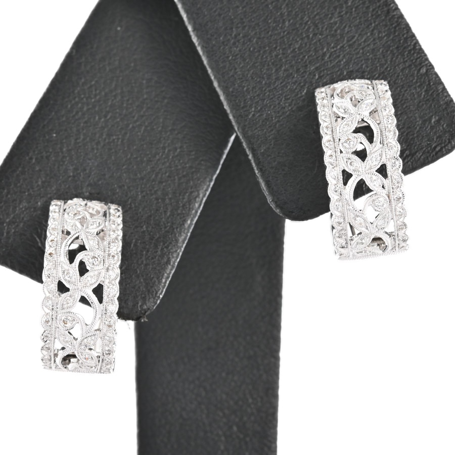 【中古A品】  ノンブランドジュエリー ダイヤ イヤリング   K18ホワイトゴールド 横浜関内店