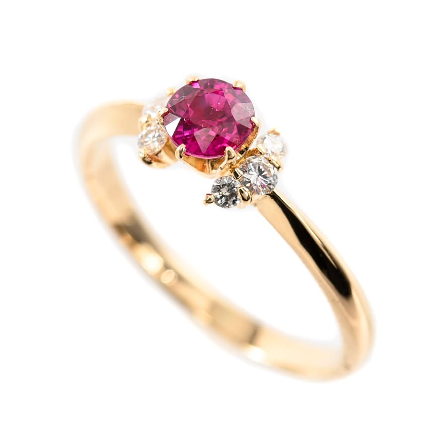 【中古A品】  ノンブランドジュエリー ルビー リング   K18YG 元町本店