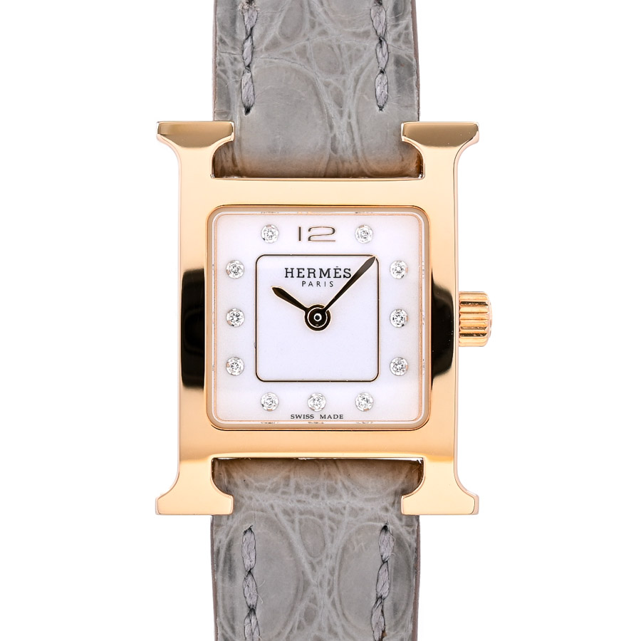 【中古SA品】  エルメス Hウォッチ ミニ  HH1.102 ゴールドメッキ THE YOKOHAMA FRONT