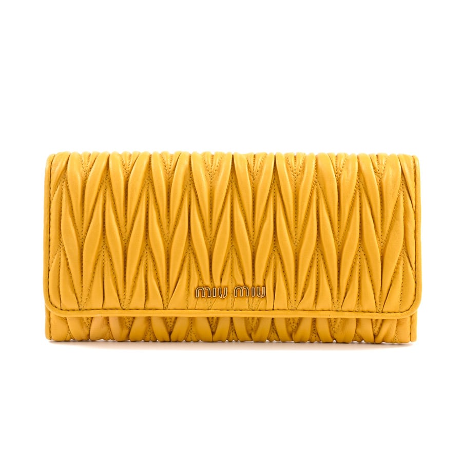 【中古AB品】  ミュウミュウ ロングウォレット   ラムスキン 元町本店