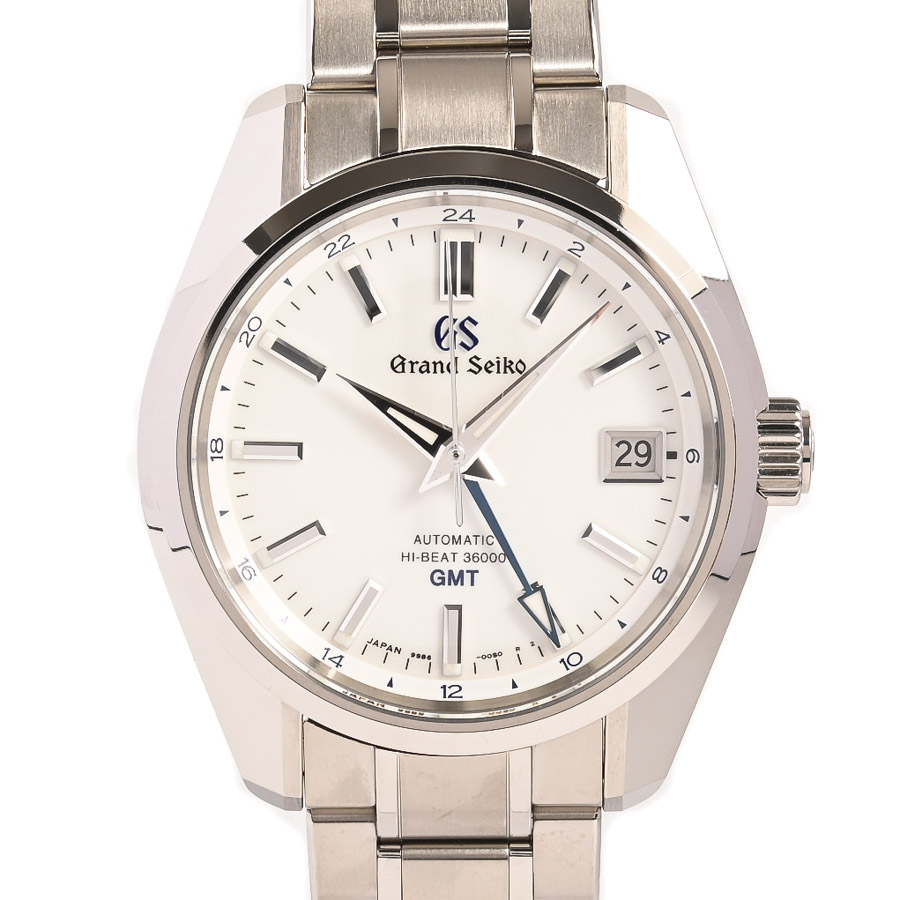 【中古A品】  グランドセイコー メカニカルハイビート36000 GMT 44GS 55周年記念  SBGJ255 チタニウム THE YOKOHAMA FRONT