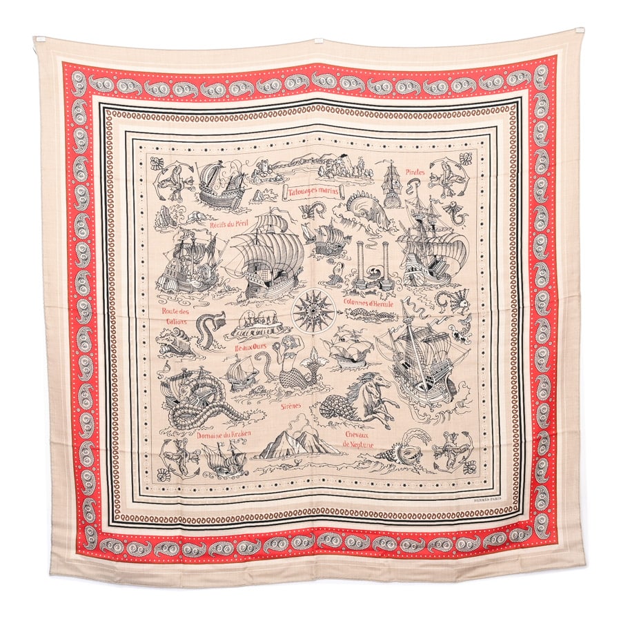 【中古SA品】  エルメス カレジェアン140   カシミア 銀座