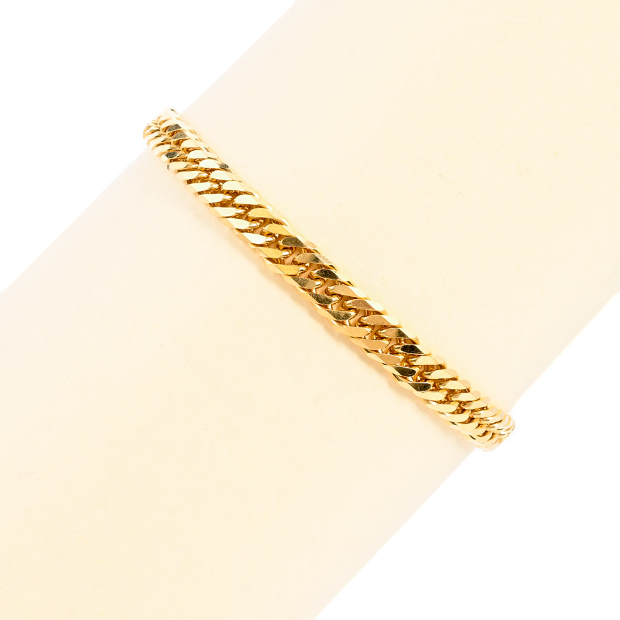 【中古A品】  ノンブランドジュエリー 喜平ブレスレット 6面ダブル 21.3g   K18YG 銀座