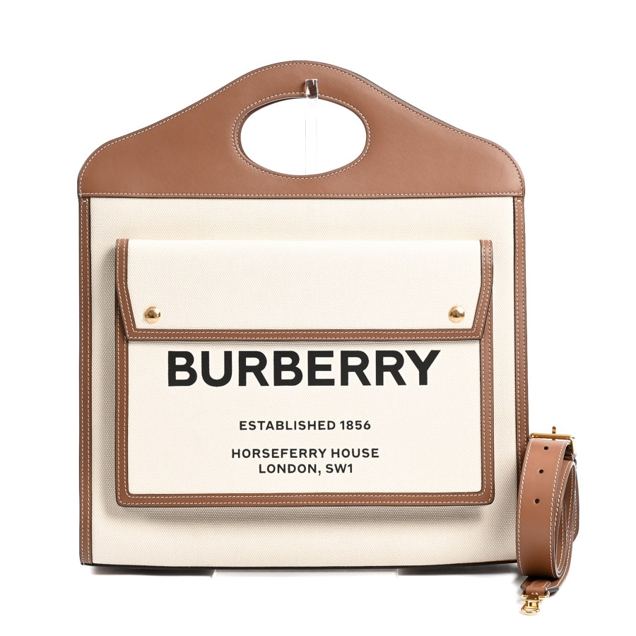 【中古AB品】  バーバリー ミディアムポケット  8039362 キャンバス 横浜関内店