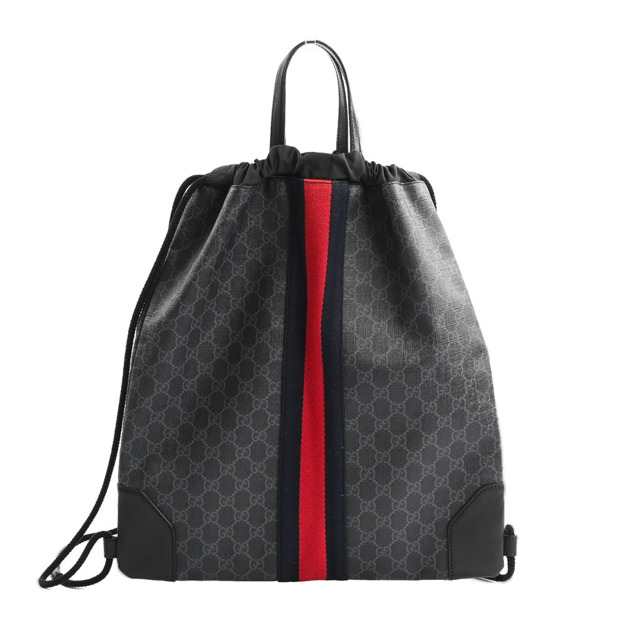【中古A品】  グッチ ドローストリングバックパック  473872 GGスプリーム 元町本店
