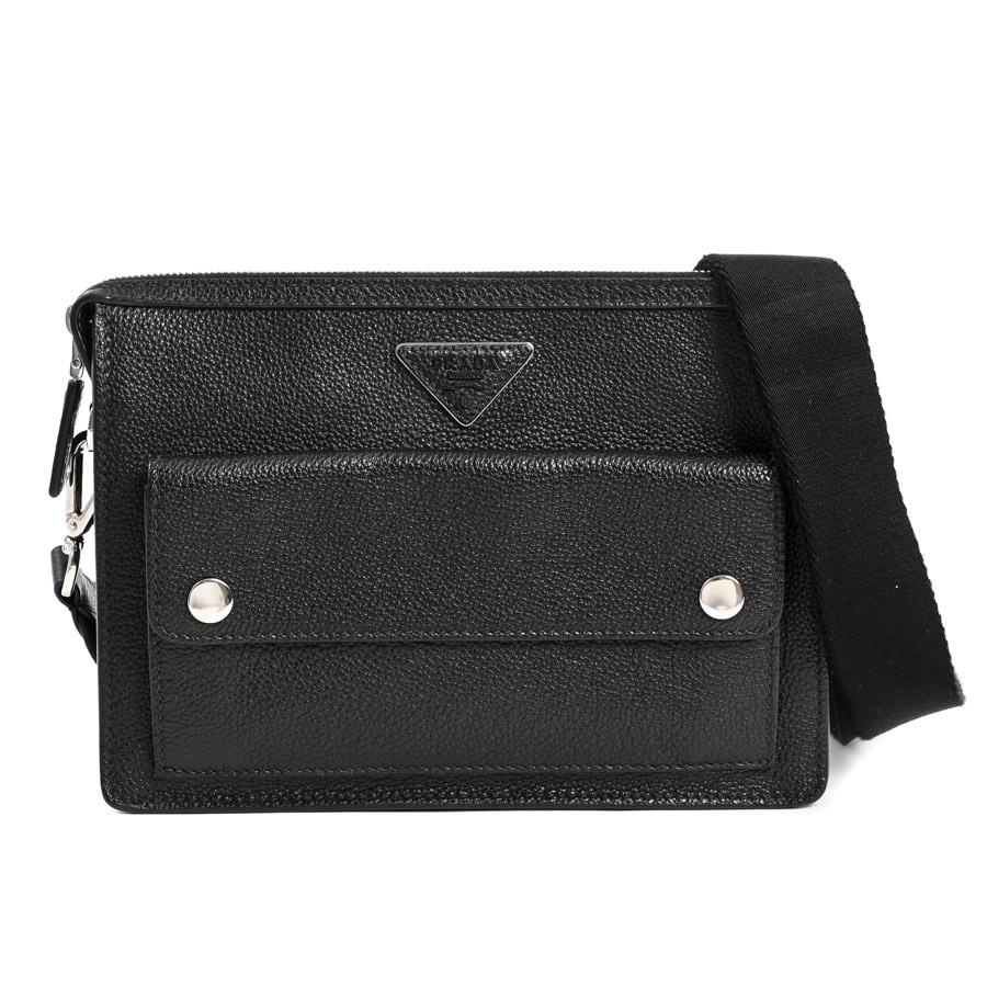 【中古A品】  プラダ ショルダーバッグ  2VH091 型押しレザー THE YOKOHAMA FRONT