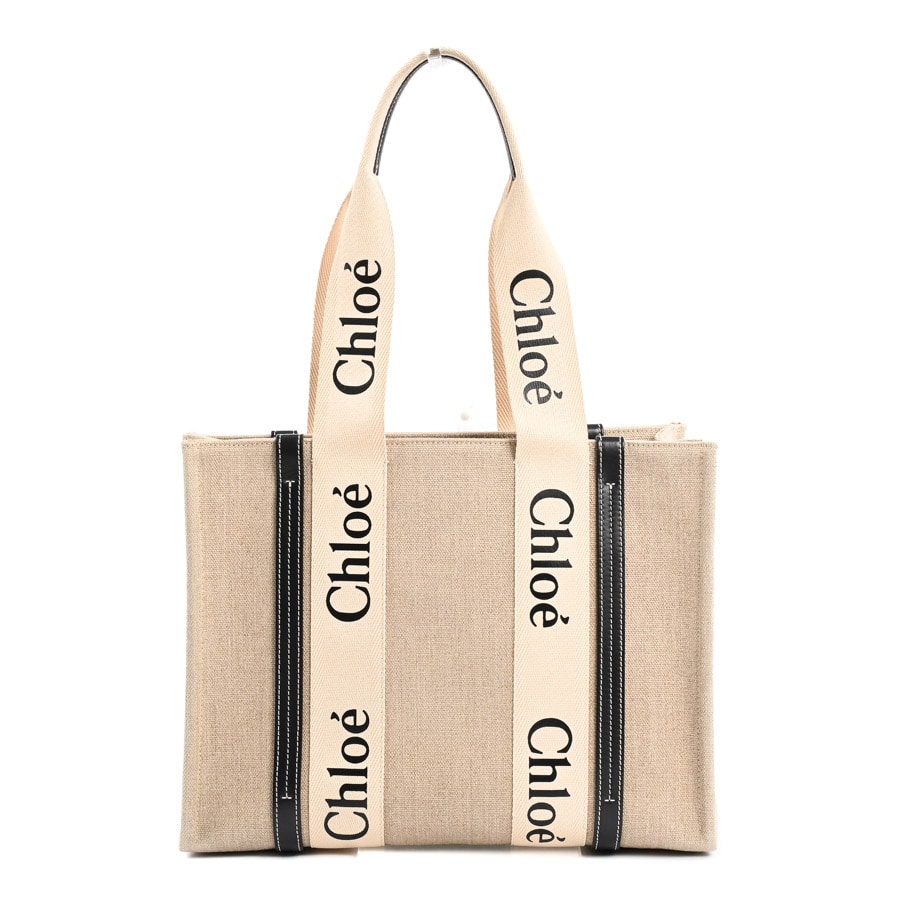 【中古AB品】  クロエ WOODYミディアムトートバッグ   リネン 横浜関内店