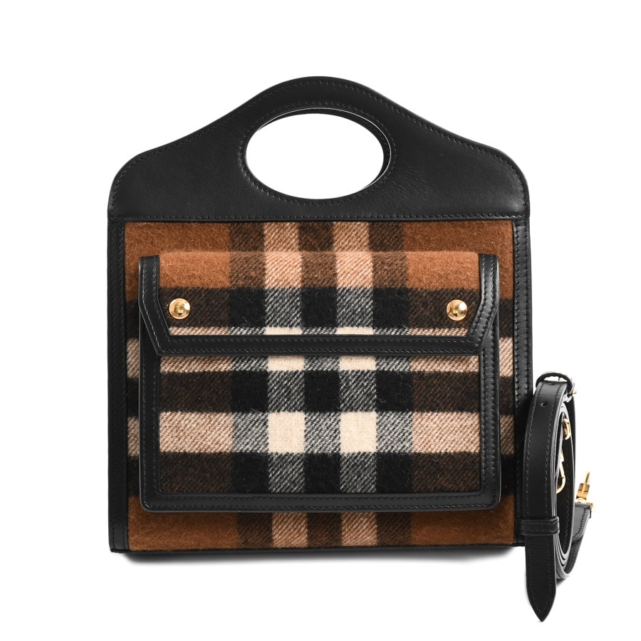 【中古A品】  バーバリー ミニポケットバッグ  8047010 ウール 元町本店