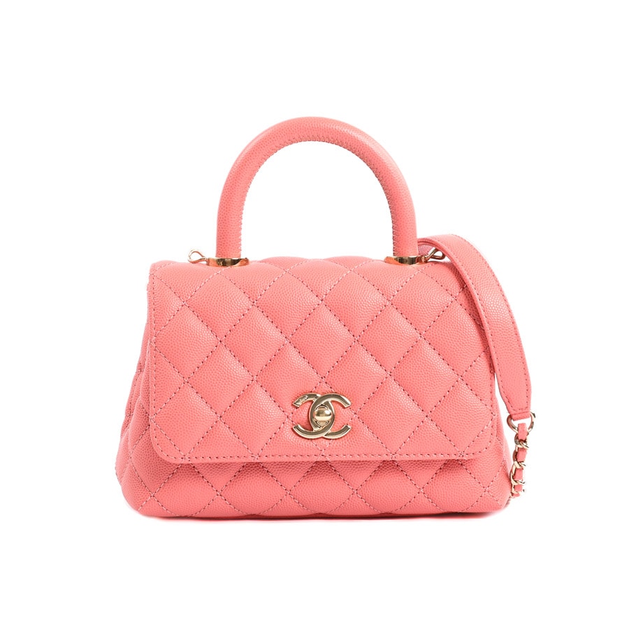 【中古A品】  シャネル トップハンドルフラップバッグXXS  AS2215 キャビア 元町本店