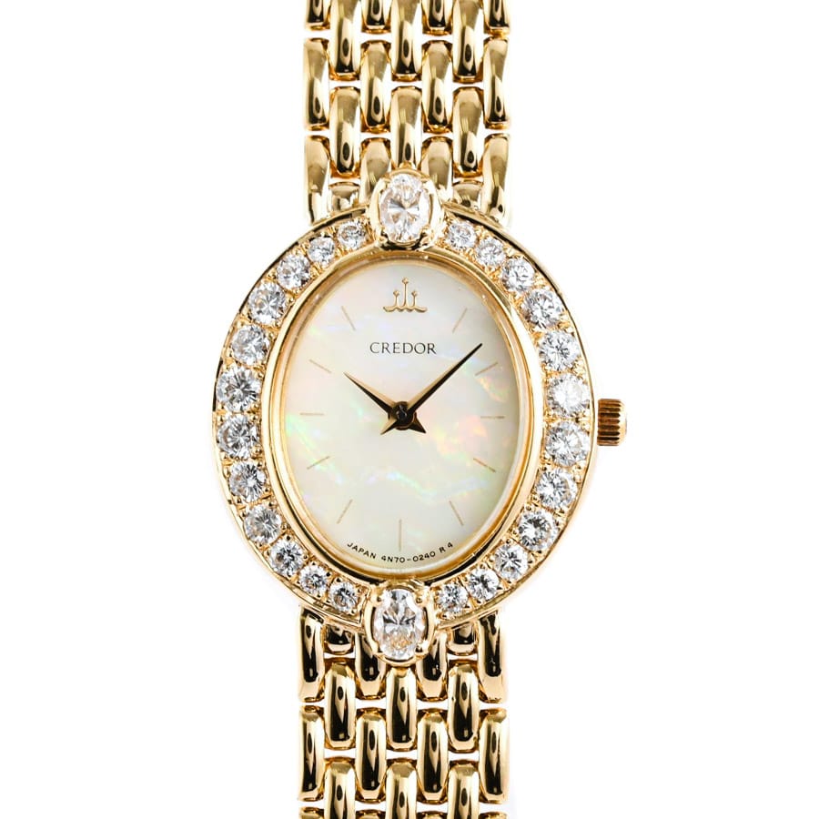 【中古A品】  クレドール オーバル　レディースウォッチ  4N70-5031 イエローゴールド 銀座