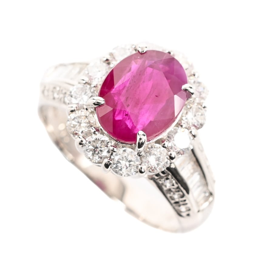 【中古A品】  ノンブランドジュエリー ルビー リング   プラチナ900 銀座