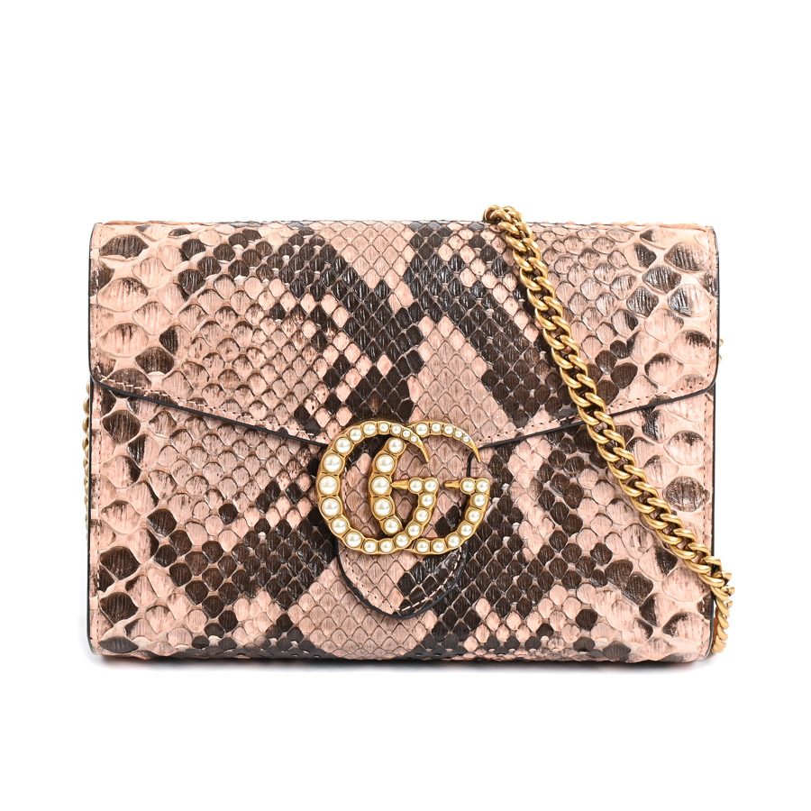 【中古A品】  グッチ チェーンウォレット  401232 パイソン 新宿歌舞伎町店