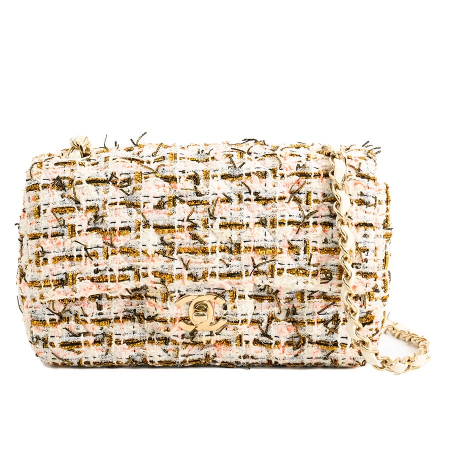 【中古AB品】  シャネル ミニクラシックハンドバッグ  A69900 ツイード 銀座