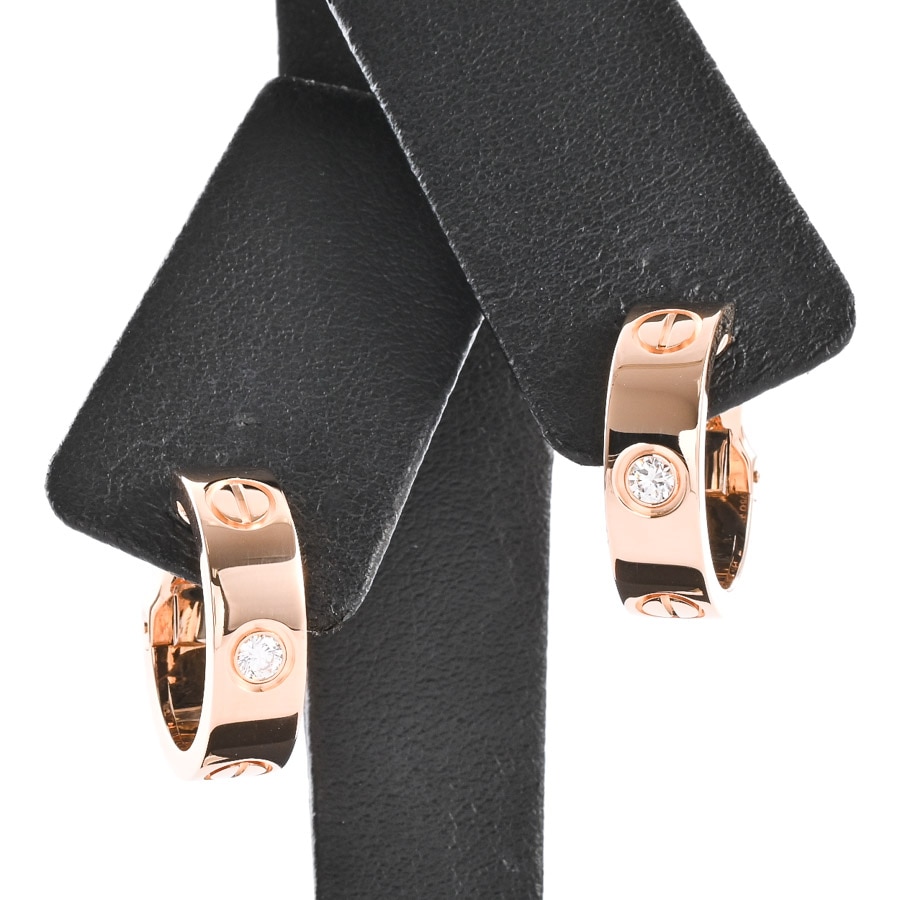 【中古A品】  カルティエ ラブピアス  B8301218 K18ピンクゴールド 銀座