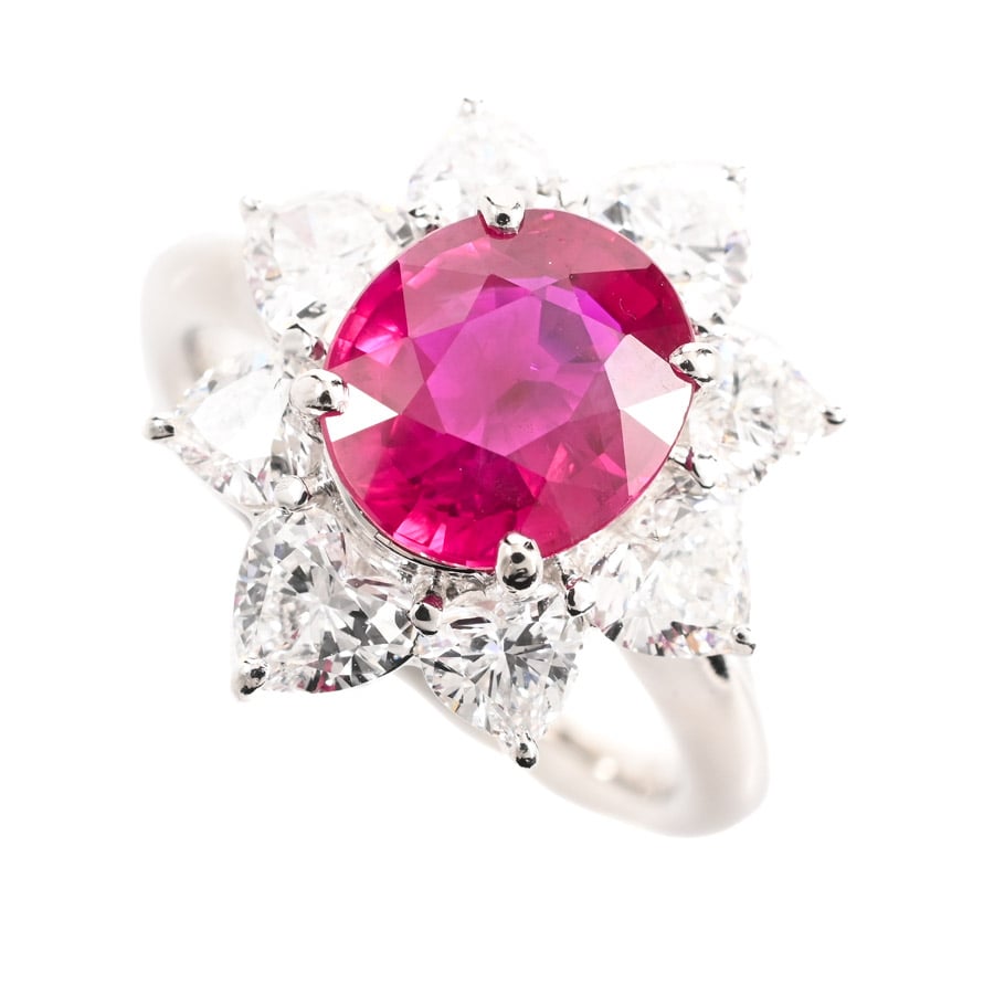 【中古A品】  ノンブランドジュエリー ルビー リング   プラチナ900 銀座