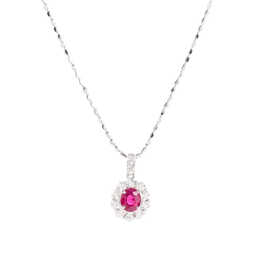 【中古A品】  ノンブランドジュエリー ルビー ネックレス   プラチナ900/850 横浜関内店