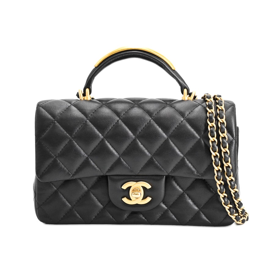 【中古A品】  シャネル トップハンドルミニクラシックハンドバッグ  AS2431 ラムスキン 新宿歌舞伎町店