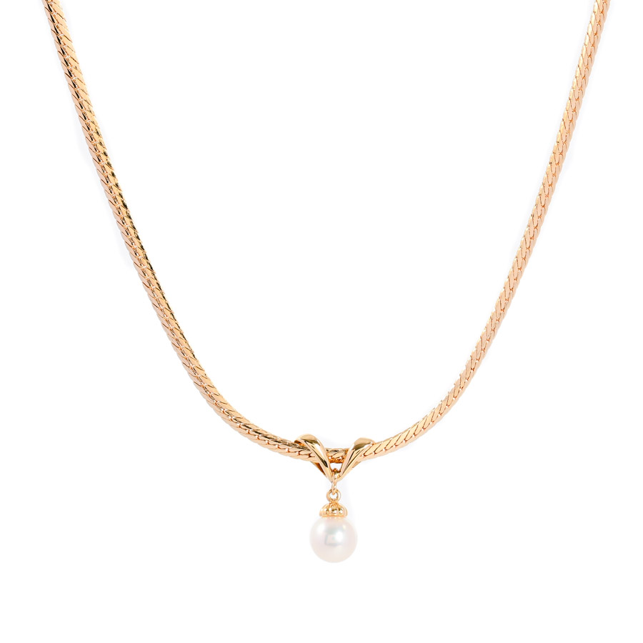 【中古A品】  ミキモト パール ネックレス   K18イエローゴールド 横浜関内店