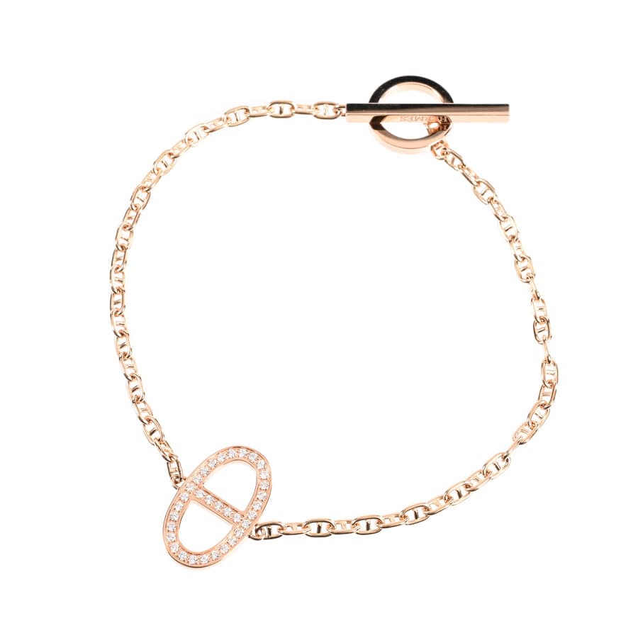 【中古A品】  エルメス シェーヌダンクル コントゥール  H122404B K18ピンクゴールド(K18PG) THE YOKOHAMA FRONT