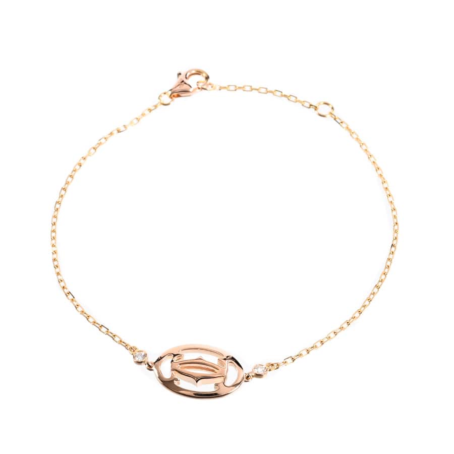 【中古A品】  カルティエ ロゴドゥーブルC  B6038000 K18ピンクゴールド(K18PG) THE YOKOHAMA FRONT