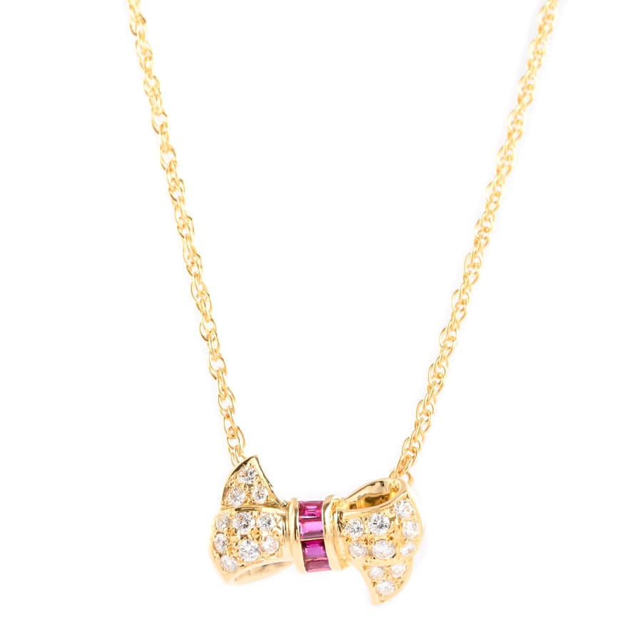 【中古A品】  ニナリッチ ルビー ネックレス   K18イエローゴールド(K18YG) 銀座