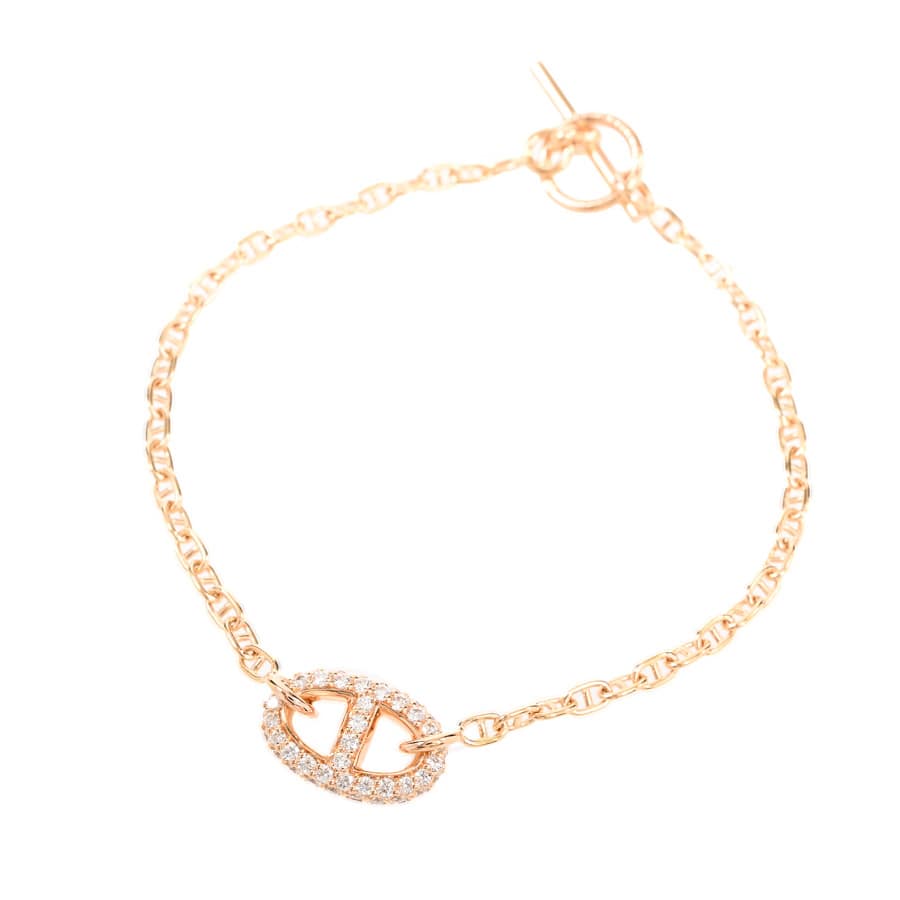 【中古A品】  エルメス シェーヌダンクル ファランドール   K18ピンクゴールド 銀座