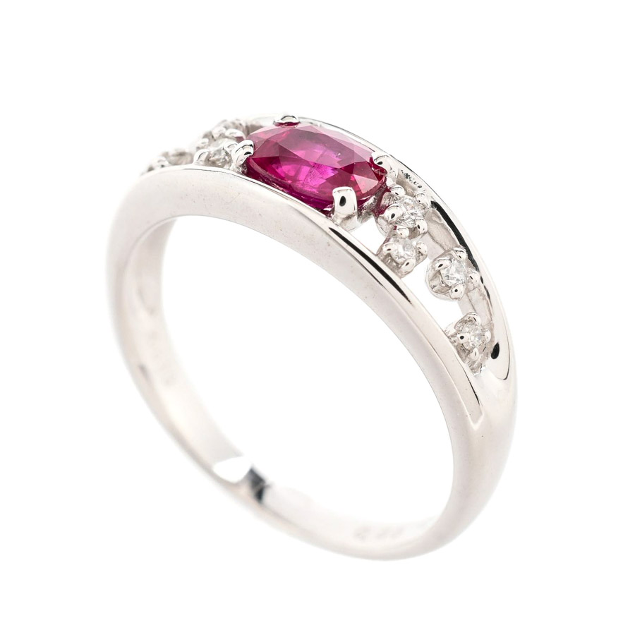 【中古A品】  ノンブランドジュエリー ルビー リング   K18ホワイトゴールド 元町本店