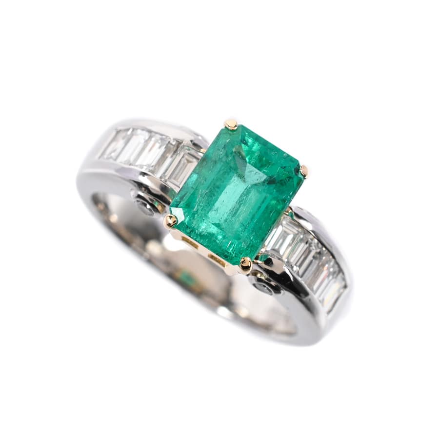 【中古A品】  ノンブランドジュエリー エメラルド リング   Pt900/K18YG 銀座