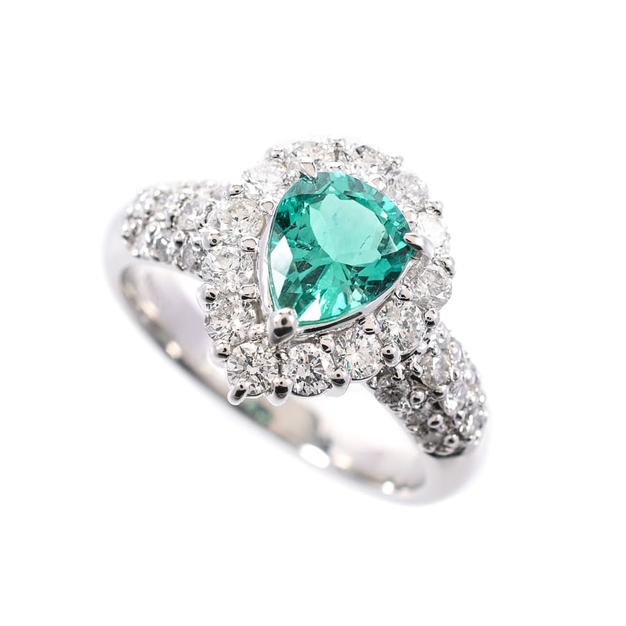 【中古A品】  ノンブランドジュエリー エメラルド リング   プラチナ900 銀座