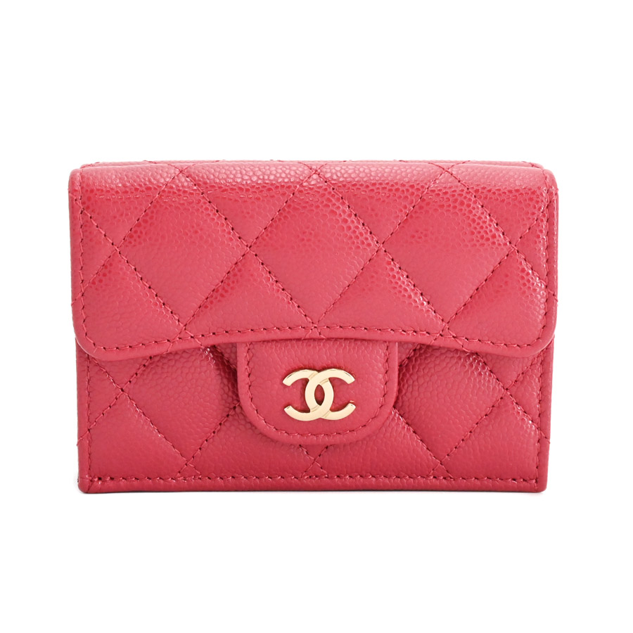 【中古SA品】  シャネル クラシックスモールフラップウォレット  AP0230 キャビア THE YOKOHAMA FRONT