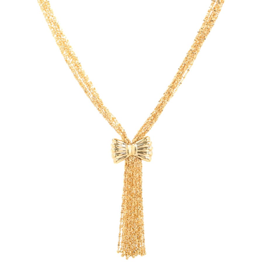 【中古A品】  ノンブランドジュエリー リボン ネックレス   K18YG 横浜関内店