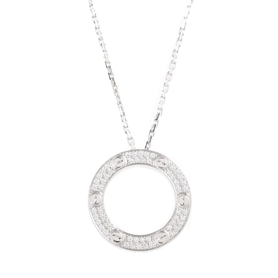 【中古A品】  カルティエ ラブサークル  B7058000 K18ホワイトゴールド THE YOKOHAMA FRONT