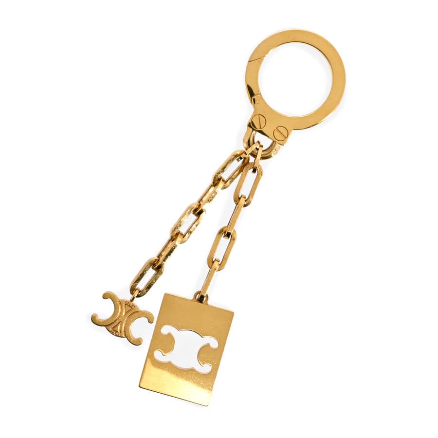 【ヴィンテージ】  セリーヌ トリオンフプレートチャーム  49I326 ゴールドメッキ 新宿歌舞伎町店