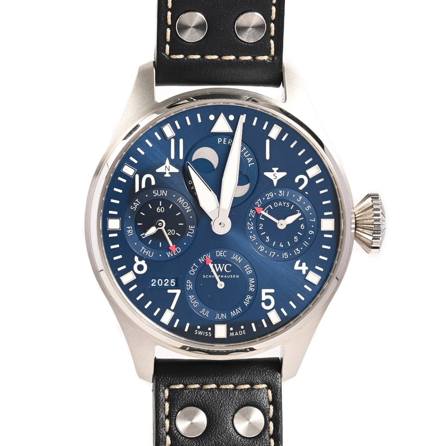 【中古A品】  アイダブリュシー ビッグ パイロットウォッチ パーペチュアル カレンダー  IW503605 ステンレス 銀座