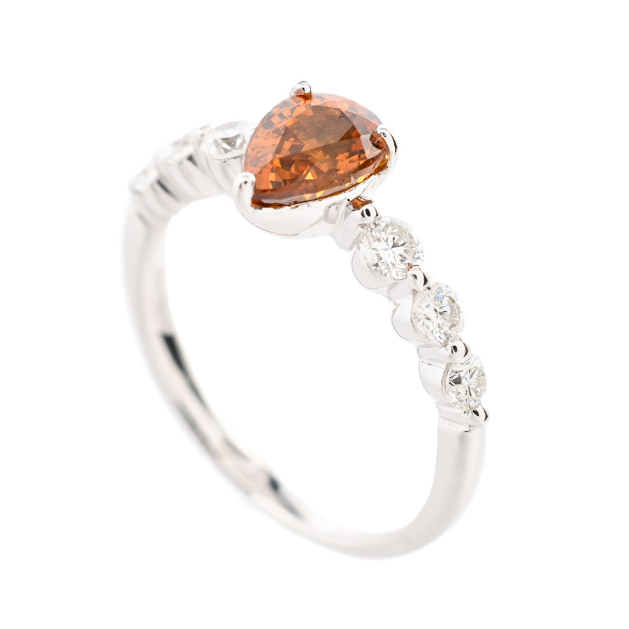 【中古A品】  ノンブランドジュエリー イエローサファイア リング   K18ホワイトゴールド 横浜関内店