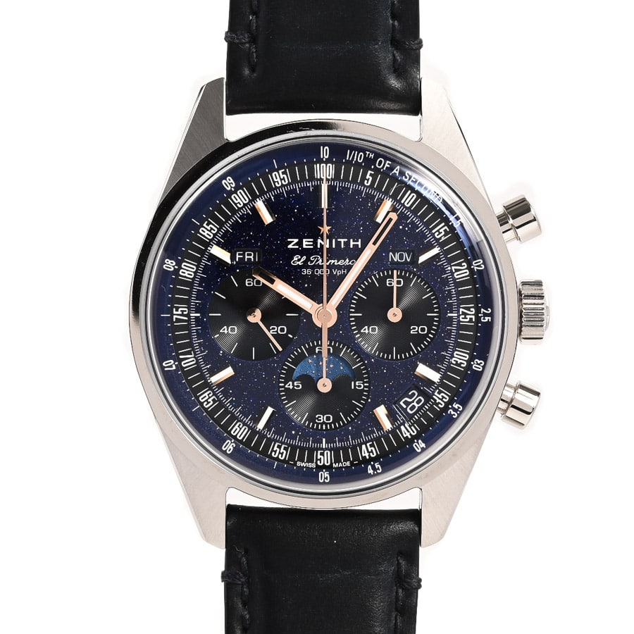 【中古A品】  ゼニス クロノマスター オリジナル トリプルカレンダー アベンチュリン  03.3402.3610/53.C917 ステンレス 銀座